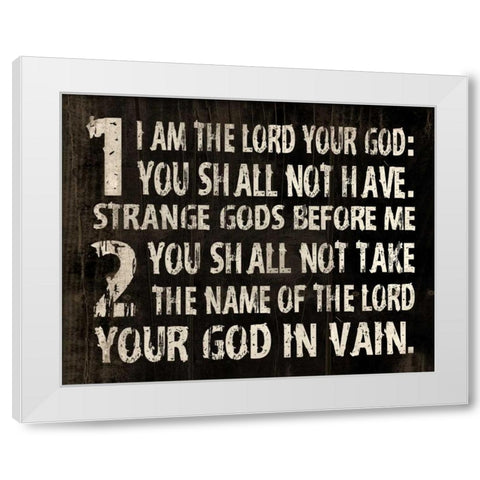10 Commandments White Modern Wood Framed Art Print by Grey, Jace