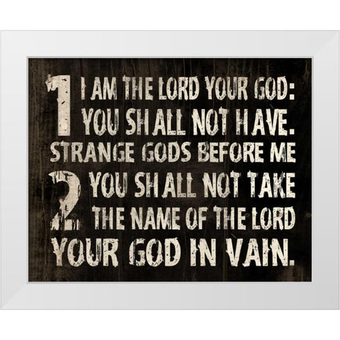10 Commandments White Modern Wood Framed Art Print by Grey, Jace
