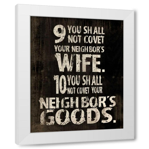 10 Commandments 2 White Modern Wood Framed Art Print by Grey, Jace