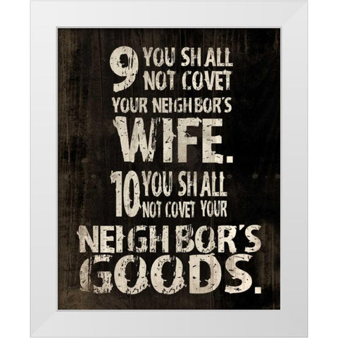 10 Commandments 2 White Modern Wood Framed Art Print by Grey, Jace