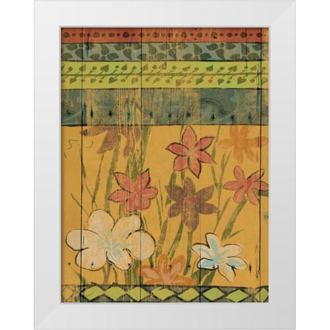 Spanish florals White Modern Wood Framed Art Print by Grey, Jace