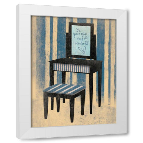 Wonderful Blue White Modern Wood Framed Art Print by Grey, Jace