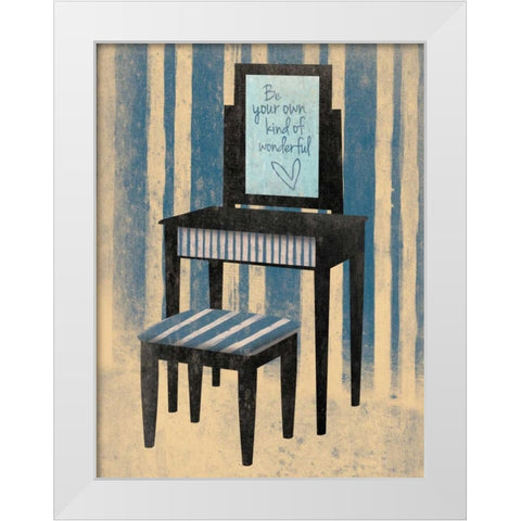 Wonderful Blue White Modern Wood Framed Art Print by Grey, Jace