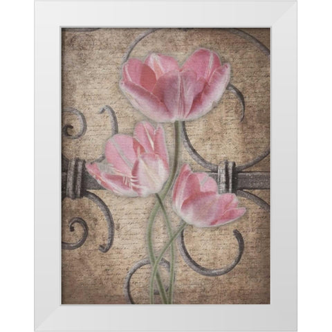 Floral Fence Mate 3 White Modern Wood Framed Art Print by Grey, Jace