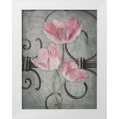 Floral Fence Mate White Modern Wood Framed Art Print by Grey, Jace