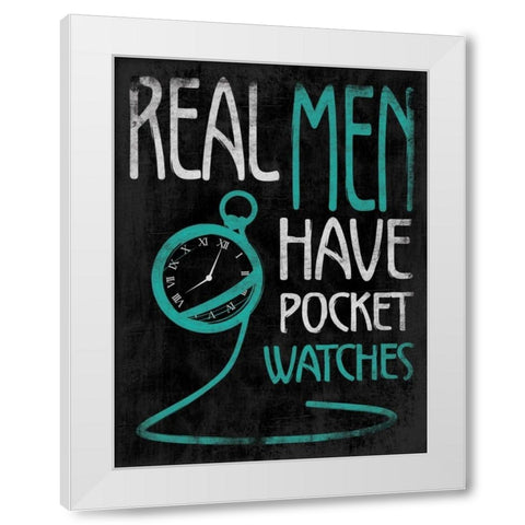 Real Men White Modern Wood Framed Art Print by Grey, Jace