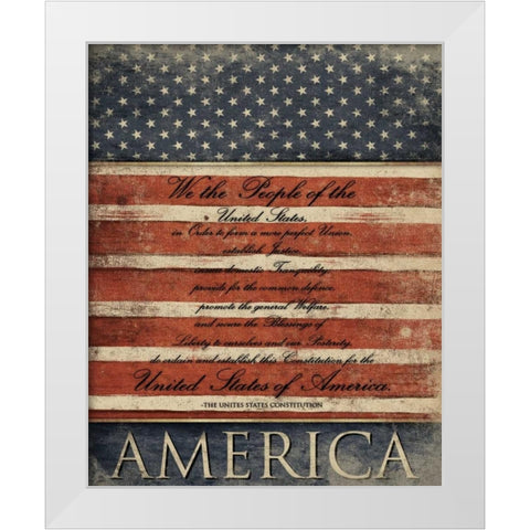 We The People White Modern Wood Framed Art Print by Grey, Jace