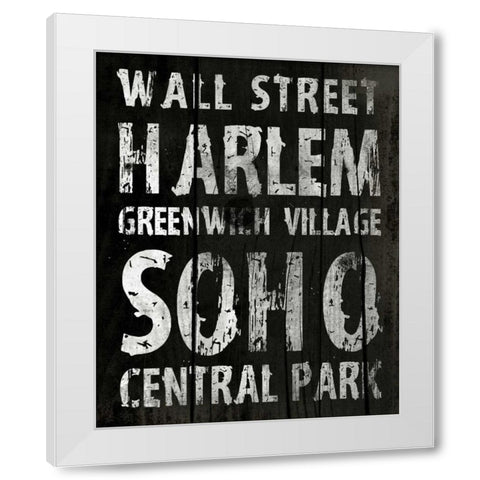 New York White Modern Wood Framed Art Print by Grey, Jace