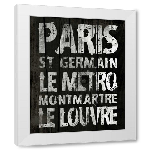 Paris White Modern Wood Framed Art Print by Grey, Jace