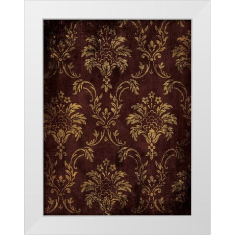 Gold Red Pattern White Modern Wood Framed Art Print by Grey, Jace