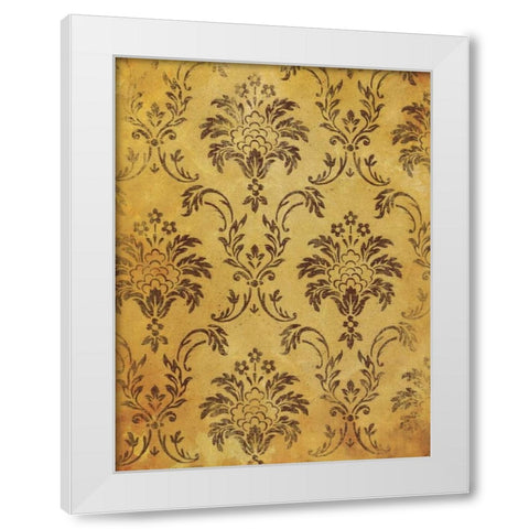 Gold Red Pattern Reversed White Modern Wood Framed Art Print by Grey, Jace