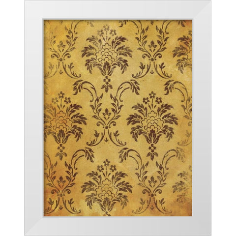 Gold Red Pattern Reversed White Modern Wood Framed Art Print by Grey, Jace