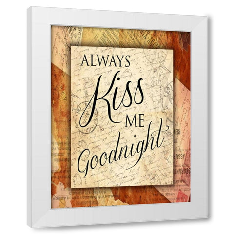 Kiss Me Goodnight White Modern Wood Framed Art Print by Grey, Jace