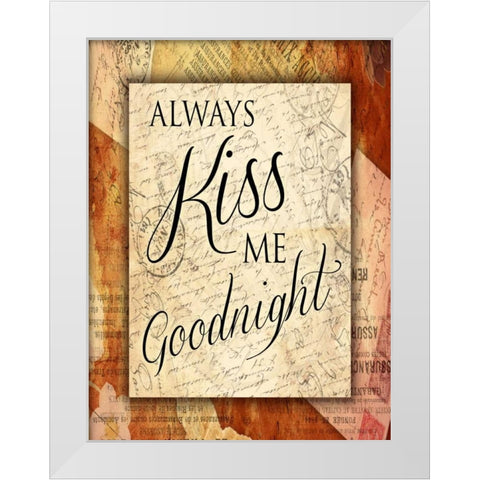 Kiss Me Goodnight White Modern Wood Framed Art Print by Grey, Jace