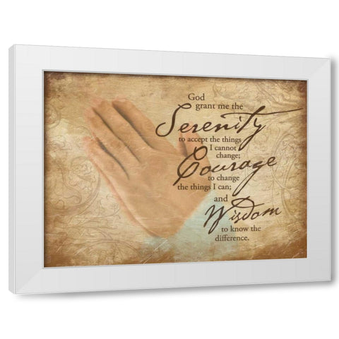 Praying Hands White Modern Wood Framed Art Print by Grey, Jace