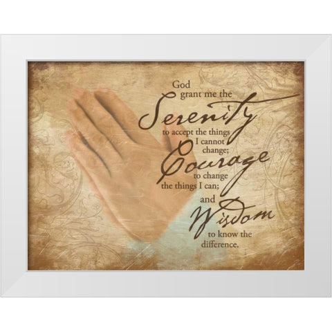 Praying Hands White Modern Wood Framed Art Print by Grey, Jace