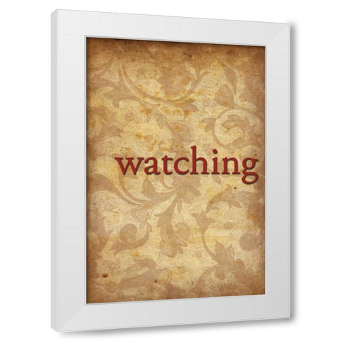watching White Modern Wood Framed Art Print by Grey, Jace