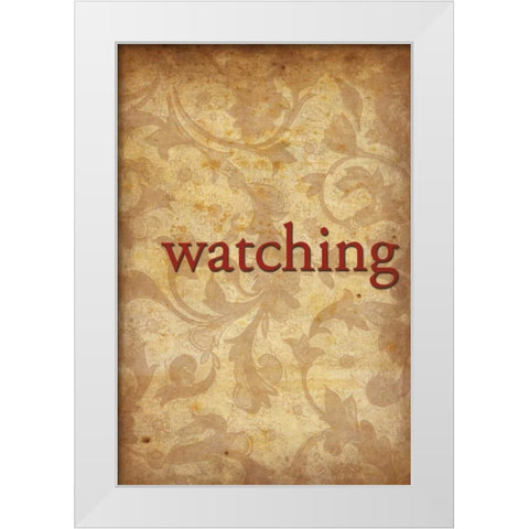 watching White Modern Wood Framed Art Print by Grey, Jace