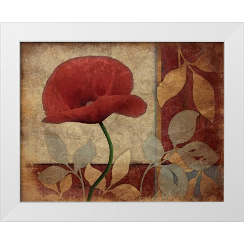 Poppies White Modern Wood Framed Art Print by Grey, Jace