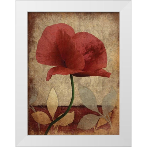 Poppies  Vert Mate White Modern Wood Framed Art Print by Grey, Jace