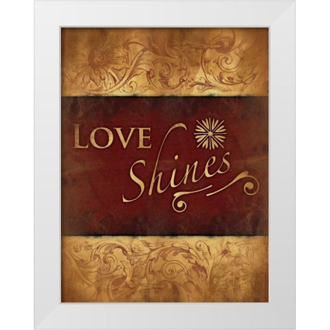 Love Shines White Modern Wood Framed Art Print by Grey, Jace