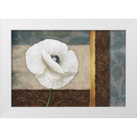 White Floral Horizontal White Modern Wood Framed Art Print by Grey, Jace