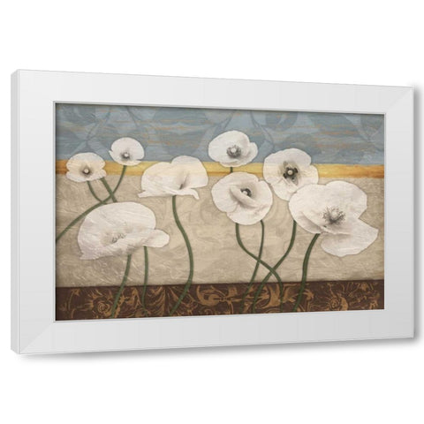 White Floral Patch White Modern Wood Framed Art Print by Grey, Jace
