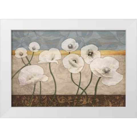 White Floral Patch White Modern Wood Framed Art Print by Grey, Jace
