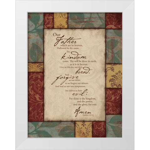 Our Father White Modern Wood Framed Art Print by Grey, Jace