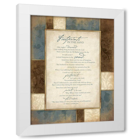 Footprints White Modern Wood Framed Art Print by Grey, Jace