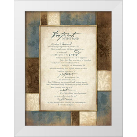 Footprints White Modern Wood Framed Art Print by Grey, Jace