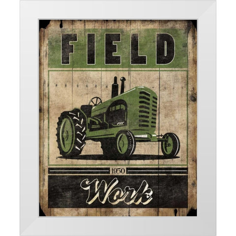 Field Work White Modern Wood Framed Art Print by Grey, Jace