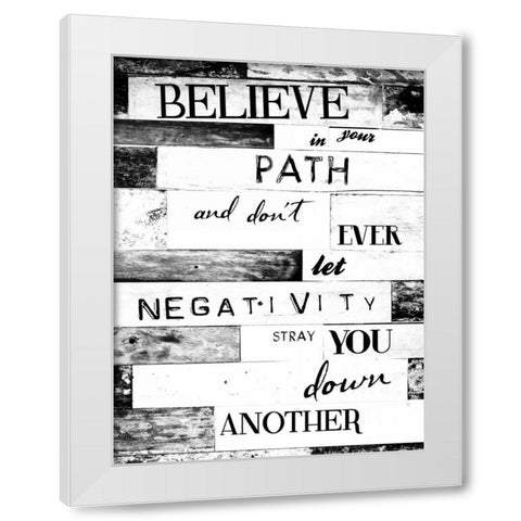 Believe White Modern Wood Framed Art Print by Grey, Jace