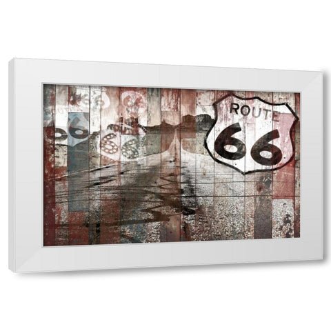 Road To Route 66 White Modern Wood Framed Art Print by Grey, Jace