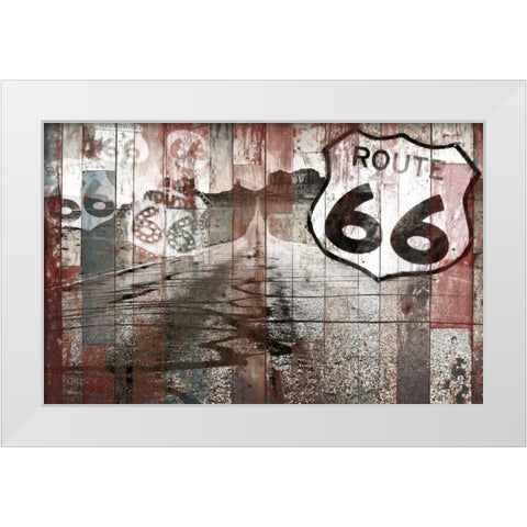 Road To Route 66 White Modern Wood Framed Art Print by Grey, Jace