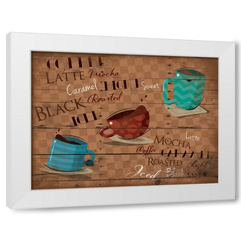 Three cups White Modern Wood Framed Art Print by Grey, Jace