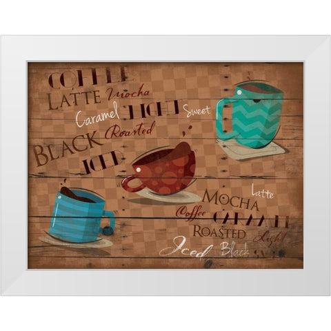 Three cups White Modern Wood Framed Art Print by Grey, Jace
