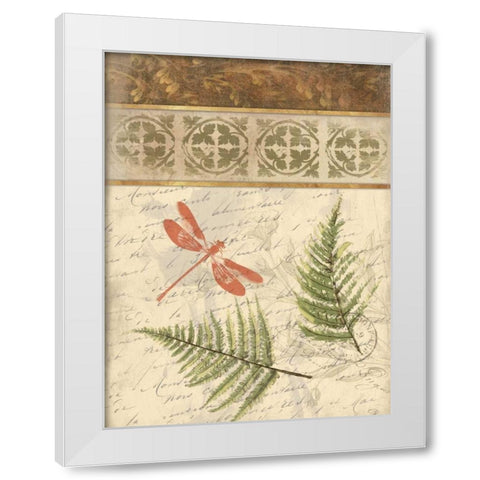 The Dragonfly Fern White Modern Wood Framed Art Print by Grey, Jace