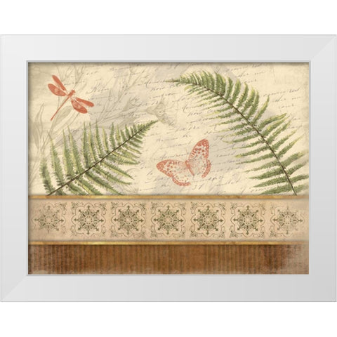 Spice Ferns White Modern Wood Framed Art Print by Grey, Jace