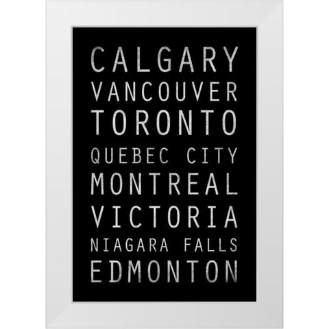 Canada Type White Modern Wood Framed Art Print by Grey, Jace
