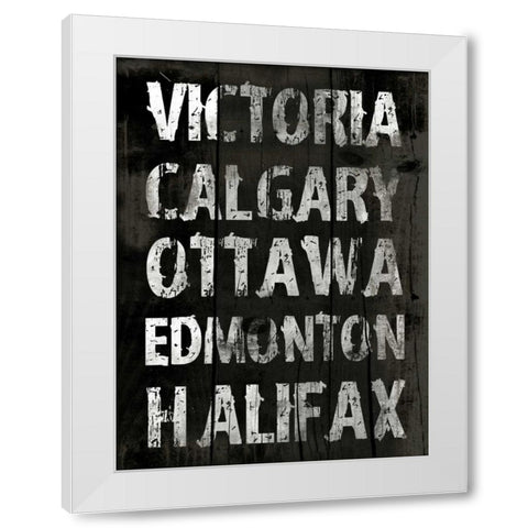 Canada Grunge Type Mate White Modern Wood Framed Art Print by Grey, Jace