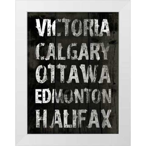 Canada Grunge Type Mate White Modern Wood Framed Art Print by Grey, Jace