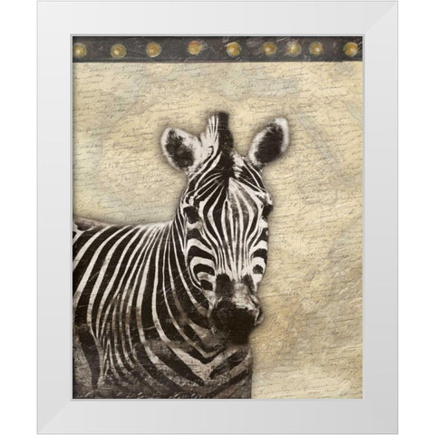 Zebra Africa 2 White Modern Wood Framed Art Print by Grey, Jace