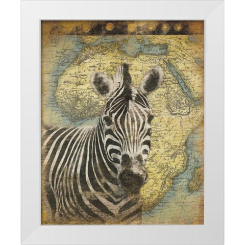 Zebra Africa White Modern Wood Framed Art Print by Grey, Jace