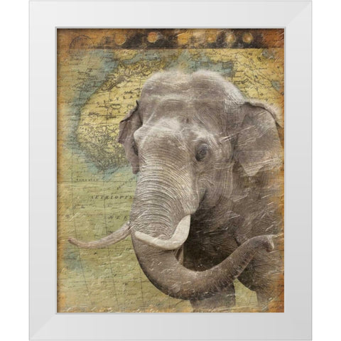 Elephant 2 White Modern Wood Framed Art Print by Grey, Jace