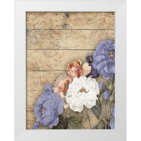 Purple  floral  vertical White Modern Wood Framed Art Print by Grey, Jace