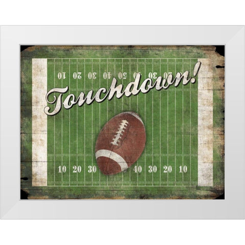 Football White Modern Wood Framed Art Print by Grey, Jace