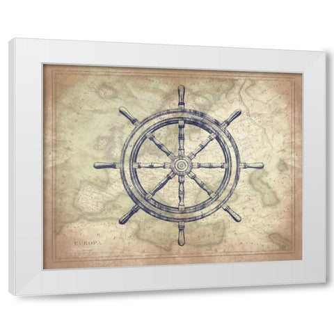 Coastal Map White Modern Wood Framed Art Print by Grey, Jace