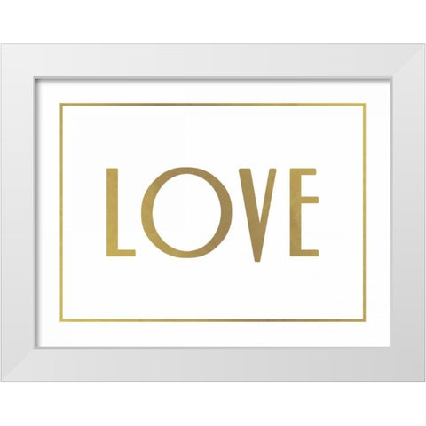 Gold Love White Modern Wood Framed Art Print by Grey, Jace