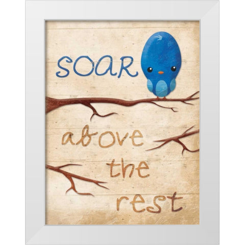 Soar White Modern Wood Framed Art Print by Grey, Jace